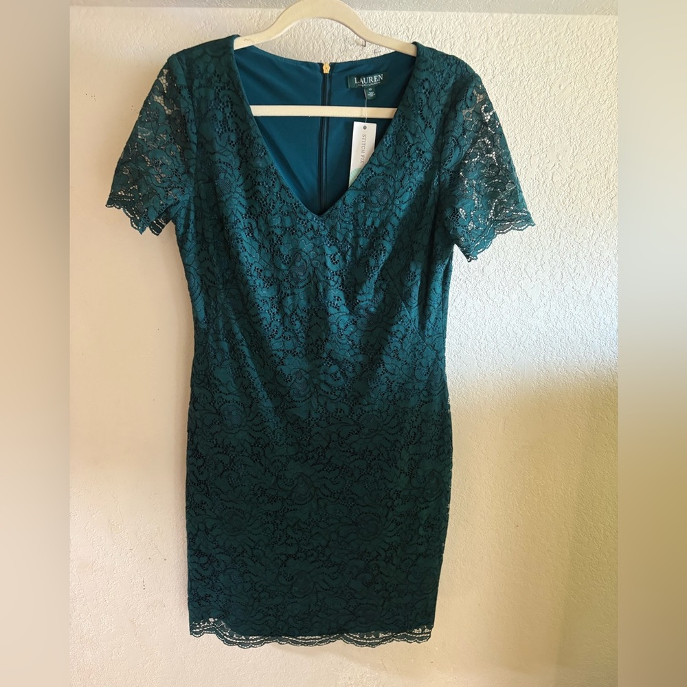 Lauren Ralph Lauren Green  Lace Mini Dress